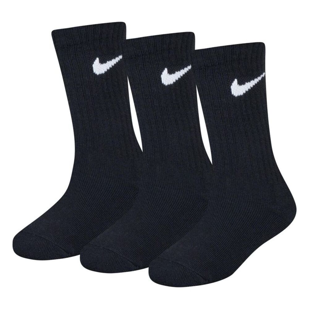 Nike Childrens/Kids Logo Crew Socks (Pack of 3) / Black